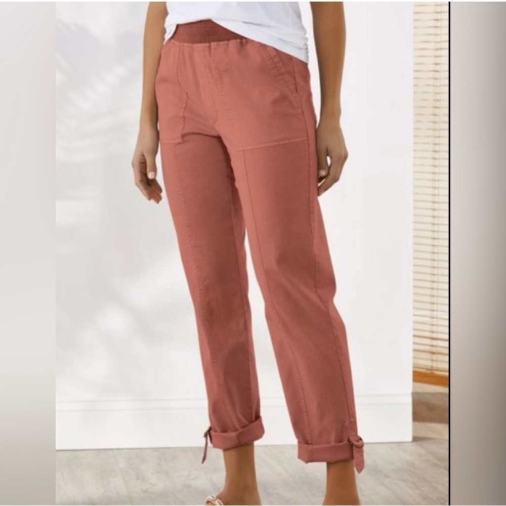 Soft Surroundings Medina Roll Up Cuff Size PXL dusty rose soft and stretch. B3